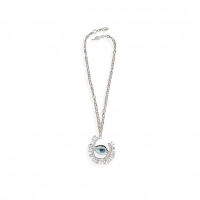 SCHIAPARELLI ICONIC WHITE EYE NECKLACE 
